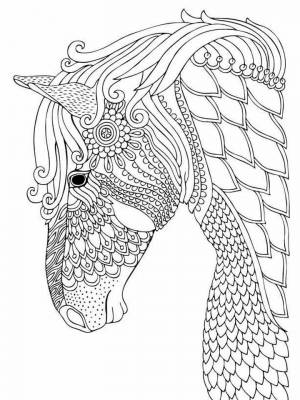 Раскраски Лошадь Антистресс   в формате