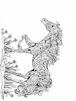 Раскраски Лошадь Антистресс   в формате