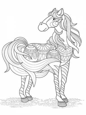 Раскраски Лошадь Антистресс   в формате