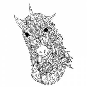 Раскраска милый единорог антистресс