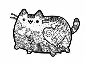 Раскраска антистресс кошка
