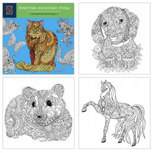 Раскраска-антистресс, 25х25 см, 24 листа, склейка, ND19