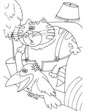 Раскраска Ворона