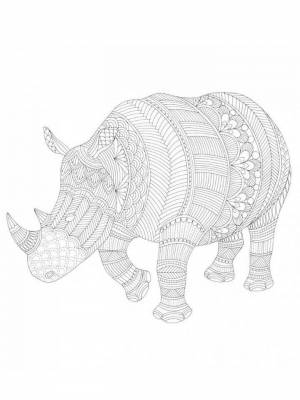 Раскраски Носорог Антистресс   в формате