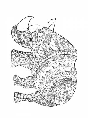 Раскраски Носорог Антистресс   в формате