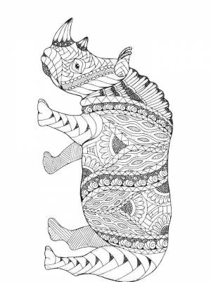 Раскраски Носорог Антистресс   в формате