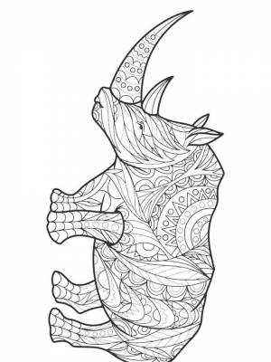 Раскраски Носорог Антистресс   в формате