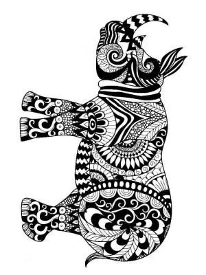 Раскраски Носорог Антистресс