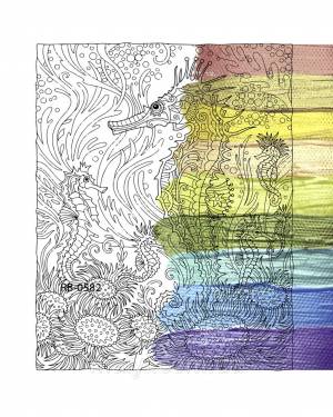 Набор Раскраска-антистресс Носорог ТМ RIVIERA BLANCA40х50 см краски с металлическим эффектом