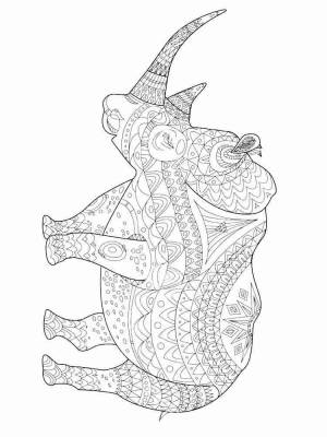 Раскраски Носорог Антистресс