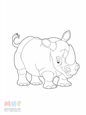 Раскраска Носорог летит быстро без ног