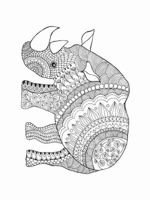 Раскраски Носорог Антистресс