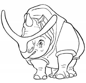 Раскраски Раскраска Носорог ледниковый период