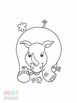 Раскраска Носорог летит быстро без ног