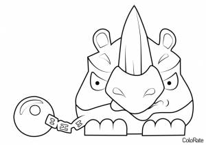 Раскраска Носорог из Angry Birds