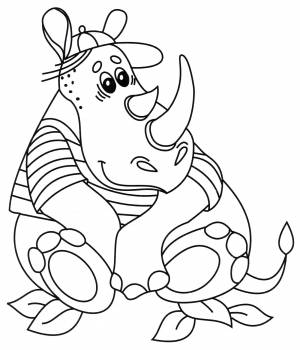 Раскраска Добрый носорог