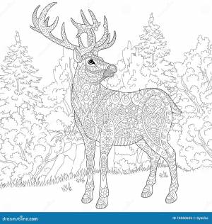 Олени Zentangle стзованные Иллюстрация вектора