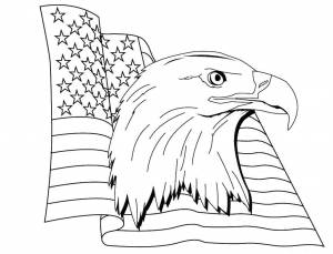Раскраски Раскраска Орёл и флажок США раскраски антистресс