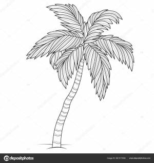 Palm Coloring Книги Антистресс Детей Взрослых Стиль Дзен Клукс Клана Векторное изображение ©vlasenko