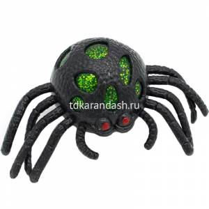 Игрушка антистресс Паук 12см, черный с блестками Y7486-18