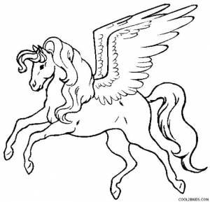 Раскраски Раскраска Изящный пегас Разные раскраски