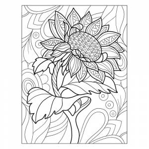 Раскраска Антистресс подсолнух