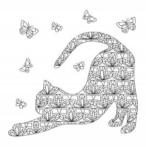 Кошечка с бабочками