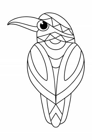 Раскраска птица антистресс ♥ Онлайн и !