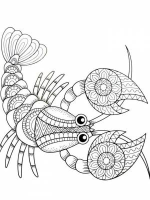 Раскраска Рак Антистресс  картинку онлайн