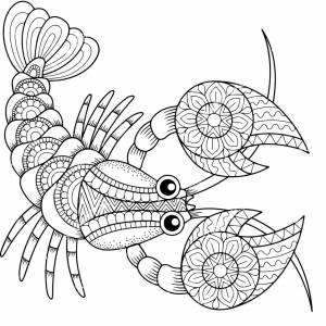 Знак зодиака рак раскраска