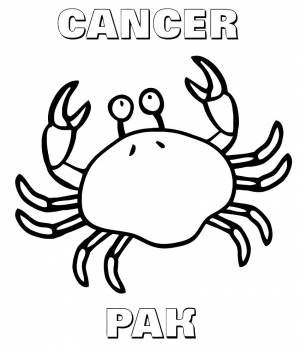 Раскраски зодиак, Раскраска Рак Знаки Зодиака