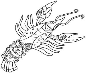 Знак зодиака рак раскраска