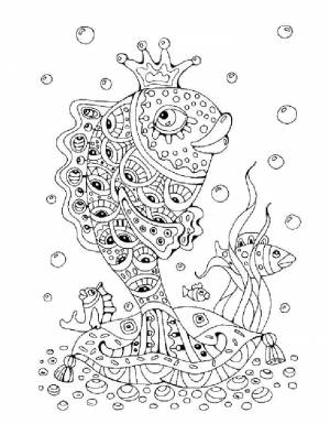 Раскраски Раскраска Золотая рыбка раскраски антистресс