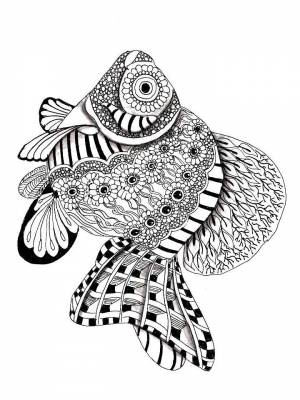 Раскраска Рыбы Антистресс  картинку для детей