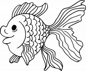 Картинка золотая рыбка раскраска