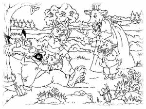 Раскраска Волк И Семеро Козлят