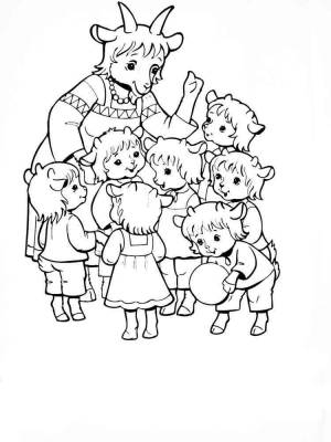 Раскраски Волк и семеро козлят