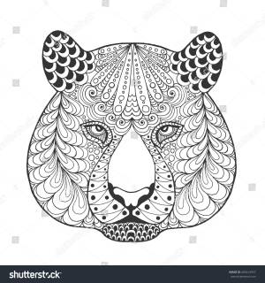 Tiger Head Adult Antistress Coloring Page
