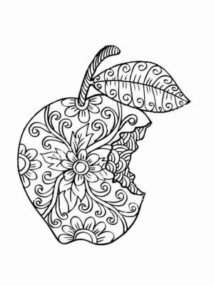 Раскраски Яблоко Антистресс