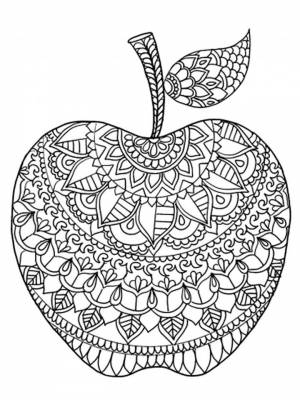 Картинка Яблоко Антистресс раскраска для детей
