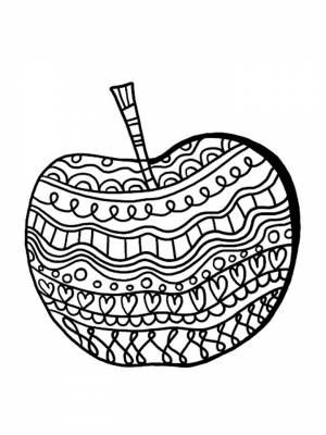 Раскраска Яблоко Антистресс картинка в формате  для мальчиков