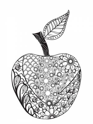 Картинка Яблоко Антистресс  раскраску для мальчиков