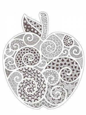 Картинка Яблоко Антистресс раскраска  онлайн