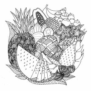 Раскраски Антистресс фрукты