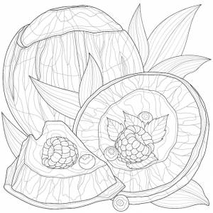 Кокосы с малиной и мятой