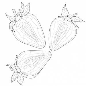 Strawberry berryраскраска антистресс для детей и взрослых в стиле дзентанглчерно-белая