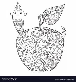 Раскраски Антистресс яблоко