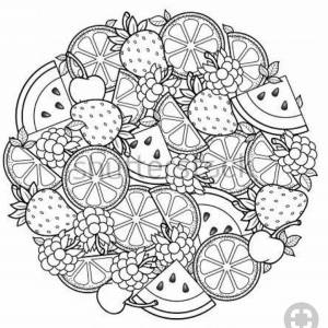 Раскраски Антистресс фрукты