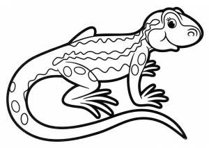 Раскраска Веселая ящерица