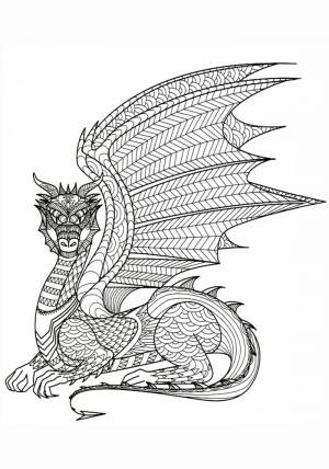 Раскраски антистресс   драконы